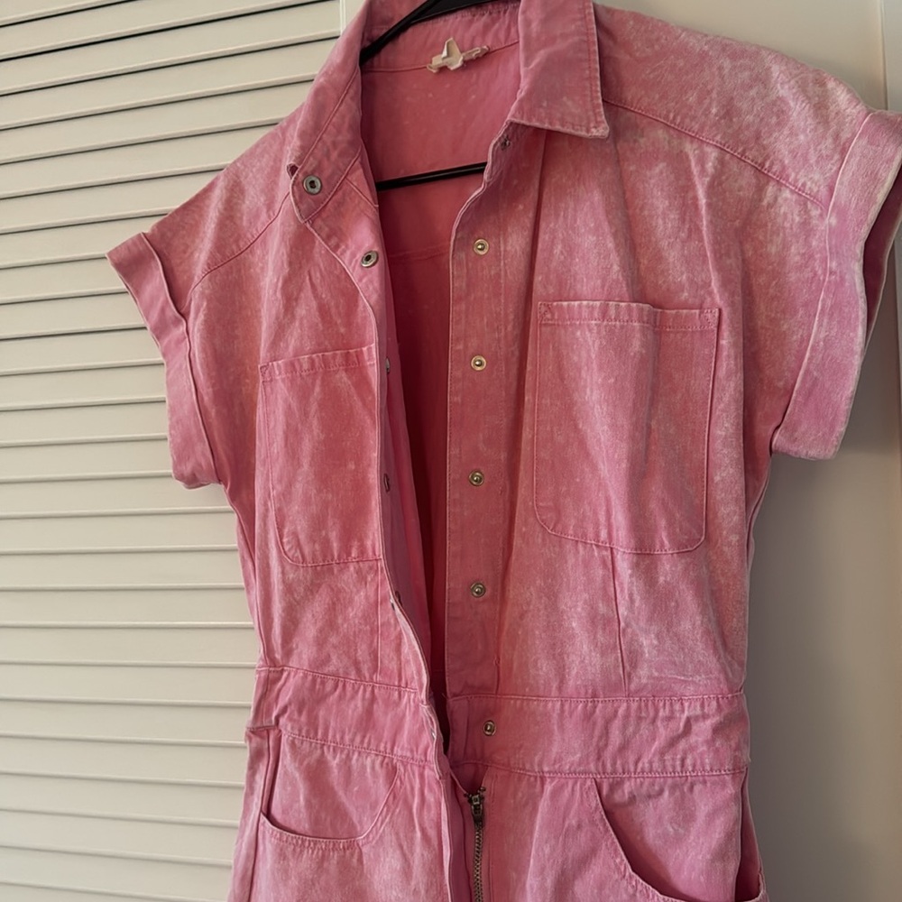 Pink Utility Romper - Picture 4 of 6